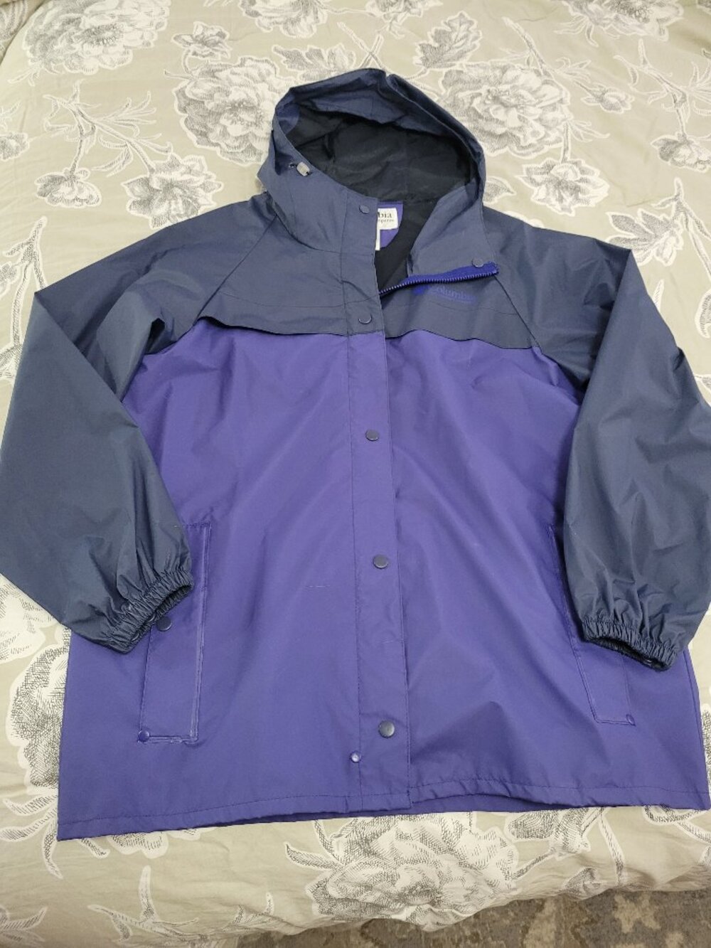 Columbia PVC Hooded Rain Jacket Size Medium Like New